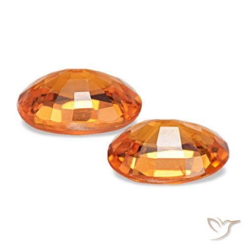Spessartite Garnet Gemstones in 5.7 x 4 mm Size for Sale, Spessartite Garnet Stones in Medium Dark-Orange Color