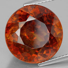 16.38 ct Orange Sphalerite Stone, Natural Sphalerite in Round Facet Shape for Sale