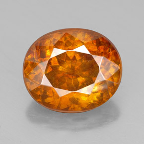 7.77 ct Orange Sphalerite Gemstone, Sphalerite Gem in Oval Facet Shape for Sale.