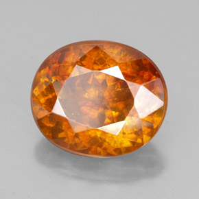 7.77 ct Orange Sphalerite Stone, Natural Sphalerite in Oval Facet Shape for Sale