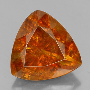 14.70 ct Orange Sphalerite Gemstone, Sphalerite Gem in Trillion Facet Shape for Sale.
