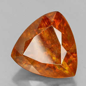 14.70 ct Orange Sphalerite Stone, Natural Sphalerite in Trillion Facet Shape for Sale