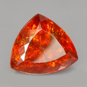 28.69 ct Orange Sphalerite Gemstone, Sphalerite Gem in Trillion Facet Shape for Sale.