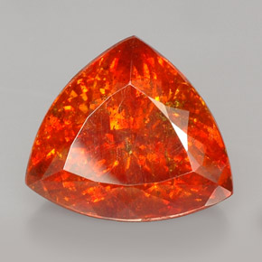 28.69 ct Orange Sphalerite Stone, Natural Sphalerite in Trillion Facet Shape for Sale