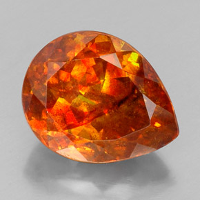 19.73 ct Orange Sphalerite Gemstone, Sphalerite Gem in Pear Facet Shape for Sale.