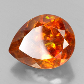 19.73 ct Orange Sphalerite Stone, Natural Sphalerite in Pear Facet Shape for Sale