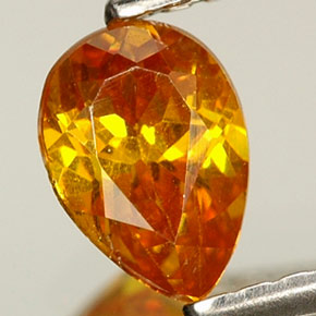0.56 ct Orange Sphalerite Stone, Natural Sphalerite in Pear Facet Shape for Sale