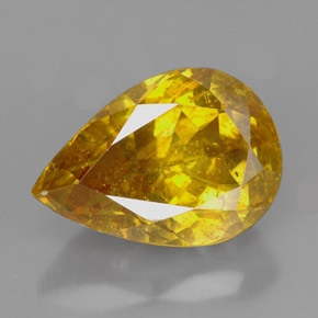 7.55 ct Yellow Sphalerite Gemstone, Sphalerite Gem in Pear Facet Shape for Sale.