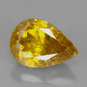7.55 ct Yellow Sphalerite Stone, Natural Sphalerite in Pear Facet Shape for Sale