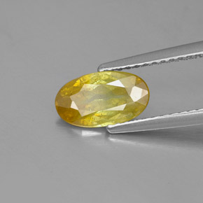 1.26 ct Yellow Sphalerite Stone, Natural Sphalerite in Oval Facet Shape for Sale