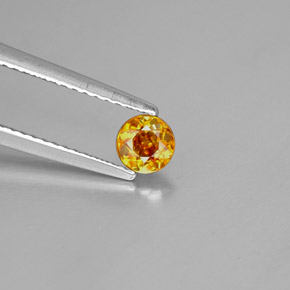 0.41 ct Orange Sphalerite Gemstone, Sphalerite Gem in Round Facet Shape for Sale.
