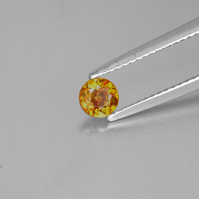 0.41 ct Orange Sphalerite Stone, Natural Sphalerite in Round Facet Shape for Sale