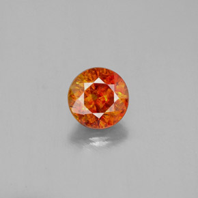 1.13 ct Orange Sphalerite Gemstone, Sphalerite Gem in Round Facet Shape for Sale.