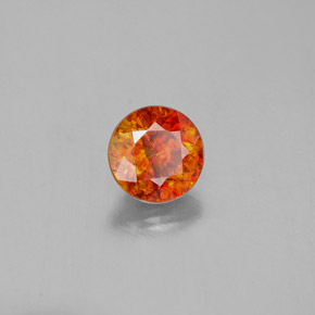 1.13 ct Orange Sphalerite Stone, Natural Sphalerite in Round Facet Shape for Sale