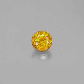 0.84 ct Yellow Sphalerite Gemstone, Sphalerite Gem in Round Facet Shape for Sale.