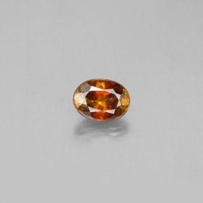 0.75 ct Orange Sphalerite Gemstone, Sphalerite Gem in Oval Facet Shape for Sale.