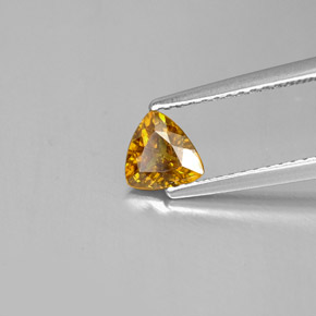 0.62 ct Yellow Sphalerite Stone, Natural Sphalerite in Trillion Facet Shape for Sale