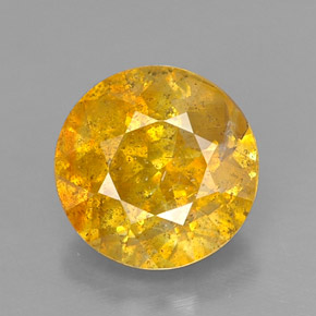 1.23 ct Yellow Sphalerite Gemstone, Sphalerite Gem in Round Facet Shape for Sale.