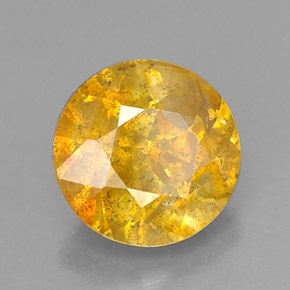 1.23 ct Yellow Sphalerite Stone, Natural Sphalerite in Round Facet Shape for Sale