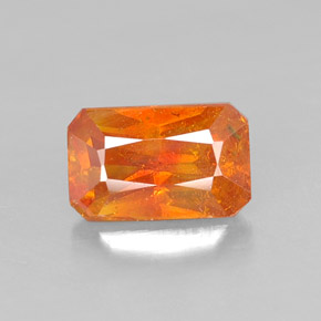 0.68 ct Orange Sphalerite Gemstone, Sphalerite Gem in Octagon Facet Shape for Sale.