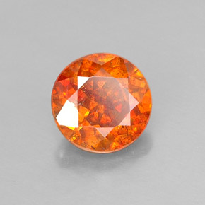 0.86 ct Orange Sphalerite Stone, Natural Sphalerite in Round Facet Shape for Sale