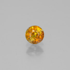 0.30 ct Orange Sphalerite Gemstone, Sphalerite Gem in Round Facet Shape for Sale.