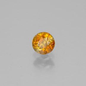 0.30 ct Orange Sphalerite Stone, Natural Sphalerite in Round Facet Shape for Sale