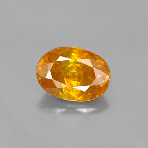 0.66 ct Yellow Sphalerite Gemstone, Sphalerite Gem in Oval Facet Shape for Sale.