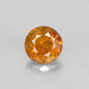 0.57 ct Orange Sphalerite Gemstone, Sphalerite Gem in Round Facet Shape for Sale.