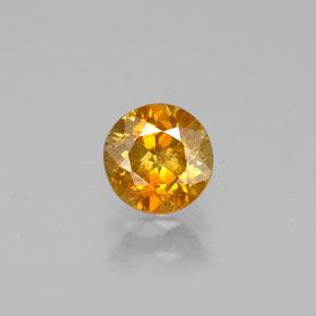 0.55 ct Yellow Sphalerite Gemstone, Sphalerite Gem in Round Facet Shape for Sale.