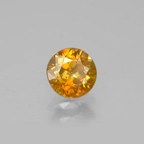 0.55 ct Yellow Sphalerite Stone, Natural Sphalerite in Round Facet Shape for Sale