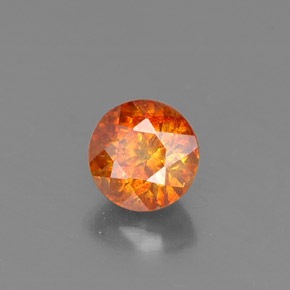 0.53 ct Orange Sphalerite Stone, Natural Sphalerite in Round Facet Shape for Sale