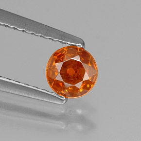 0.40 ct Orange Sphalerite Gemstone, Sphalerite Gem in Round Facet Shape for Sale.