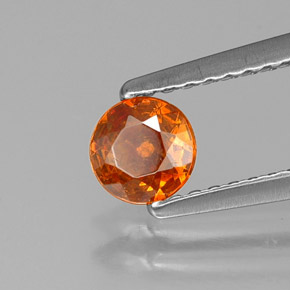 0.40 ct Orange Sphalerite Stone, Natural Sphalerite in Round Facet Shape for Sale