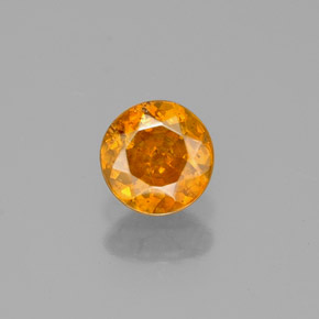 0.45 ct Yellow Sphalerite Gemstone, Sphalerite Gem in Round Facet Shape for Sale.