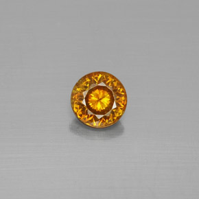 0.55 ct Yellow Sphalerite Gemstone, Sphalerite Gem in Round Facet Shape for Sale.