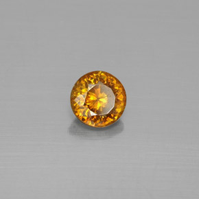 0.55 ct Yellow Sphalerite Stone, Natural Sphalerite in Round Facet Shape for Sale