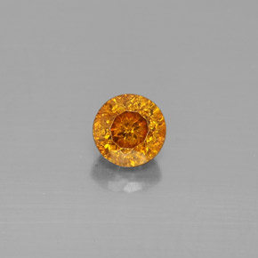 0.69 ct Orange Sphalerite Gemstone, Sphalerite Gem in Round Facet Shape for Sale.