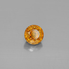 0.69 ct Orange Sphalerite Stone, Natural Sphalerite in Round Facet Shape for Sale