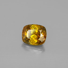 1.44 ct Yellow Sphalerite Stone, Natural Sphalerite in Cushion-Cut Shape for Sale