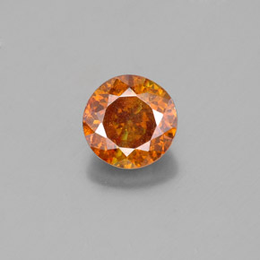1.60 ct Orange Sphalerite Gemstone, Sphalerite Gem in Round Facet Shape for Sale.