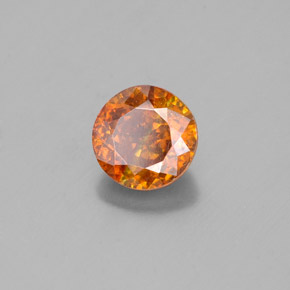 1.60 ct Orange Sphalerite Stone, Natural Sphalerite in Round Facet Shape for Sale
