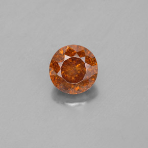 1.39 ct Orange Sphalerite Gemstone, Sphalerite Gem in Round Facet Shape for Sale.