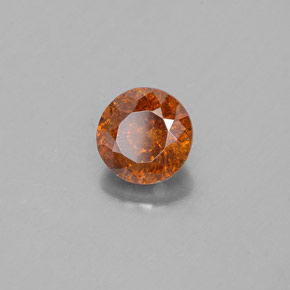 1.39 ct Orange Sphalerite Stone, Natural Sphalerite in Round Facet Shape for Sale