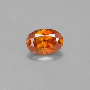 1.19 ct Orange Sphalerite Gemstone, Sphalerite Gem in Oval Facet Shape for Sale.