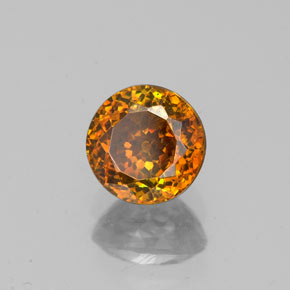 1.15 ct Orange Sphalerite Stone, Natural Sphalerite in Round Facet Shape for Sale