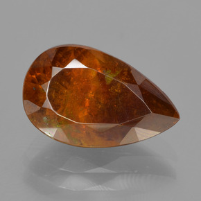 4.74 ct Orange Sphalerite Gemstone, Sphalerite Gem in Pear Facet Shape for Sale.