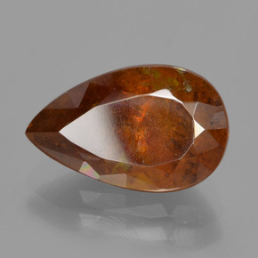 4.74 ct Orange Sphalerite Stone, Natural Sphalerite in Pear Facet Shape for Sale