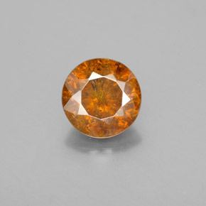 2.12 ct Orange Sphalerite Gemstone, Sphalerite Gem in Round Facet Shape for Sale.