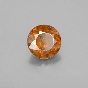 2.12 ct Orange Sphalerite Stone, Natural Sphalerite in Round Facet Shape for Sale